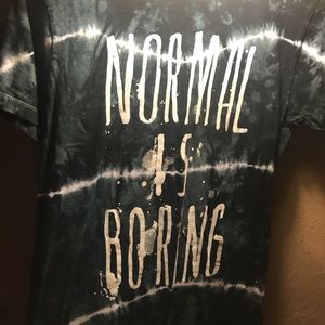 dark blue tye dye/paint splatter t shirt